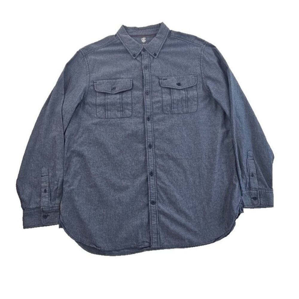 Rocawear Classic Button-Up Shirt Men's 2XL Long Sleeve Navy Blue EUC Long Sleeve